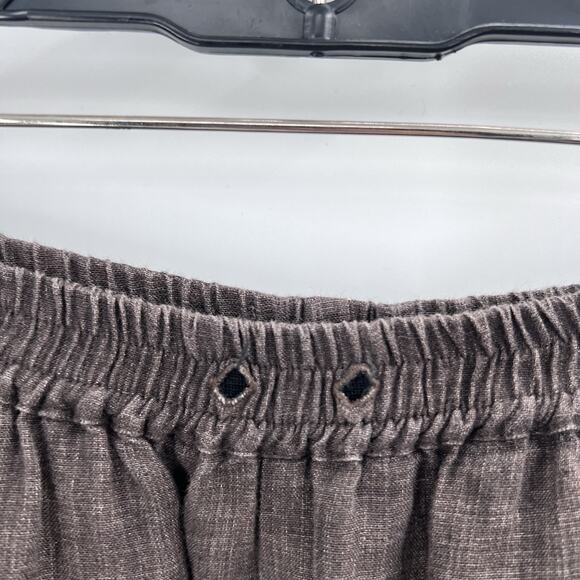 Eskandar Brown 100% Linen Lagenlook Pull On Wide Leg Trouser Pants Size 3 - Picture 4 of 7